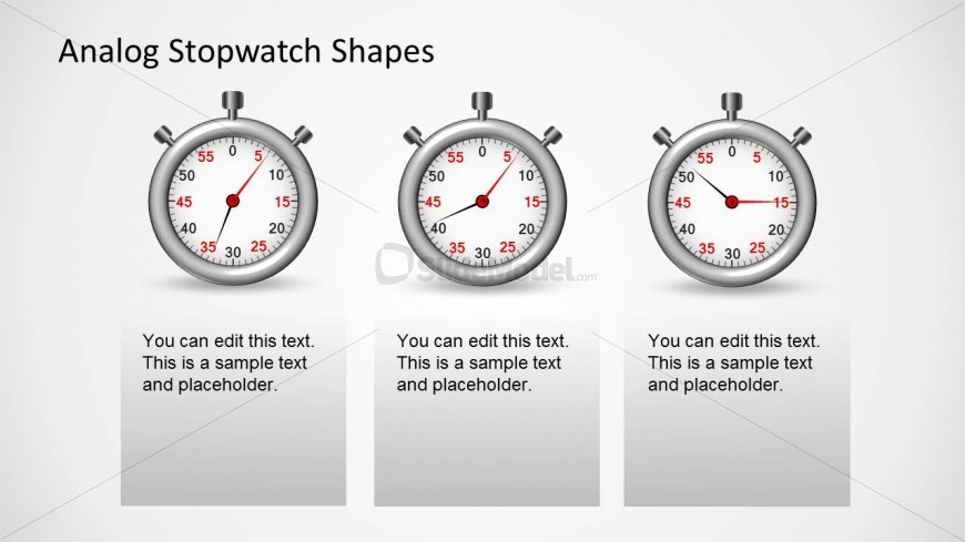 Three Stopwatch Shapes for PowerPoint