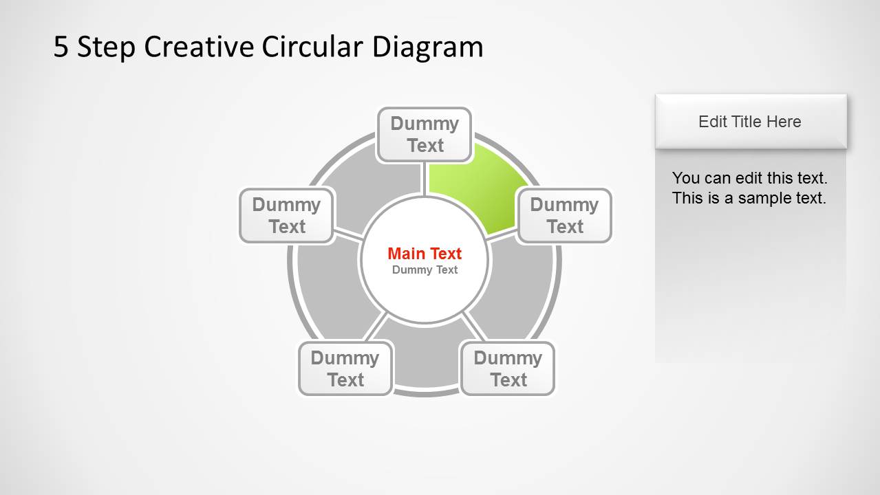 5 Step Creative Circular Diagram for PowerPoint - SlideModel