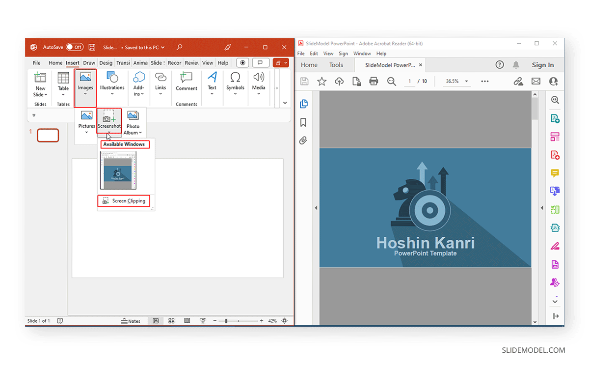 Insert screenshot in PowerPoint
