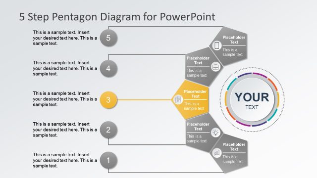 Pentagon Diagram with Useful Icons Slide