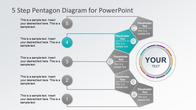 5 Pentagon Segments Slide Template