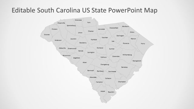 South Carolina Counties Map PowerPoint