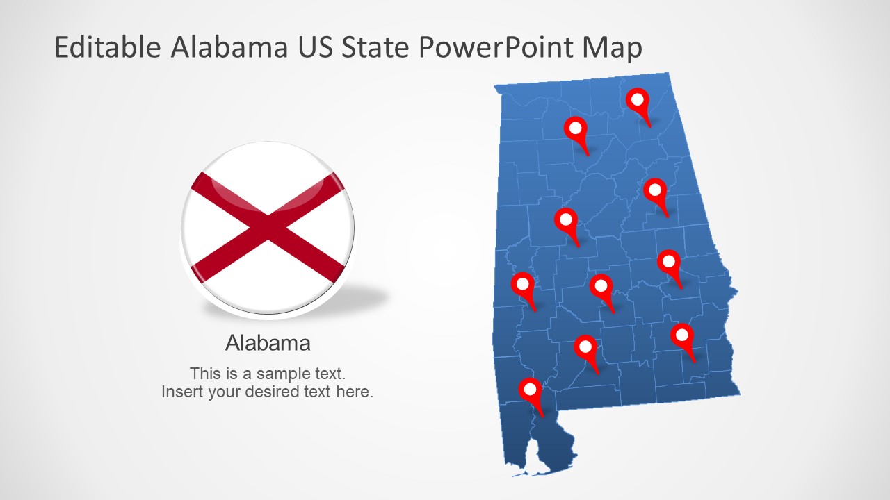 Slide of Clipart Map Alabama US State