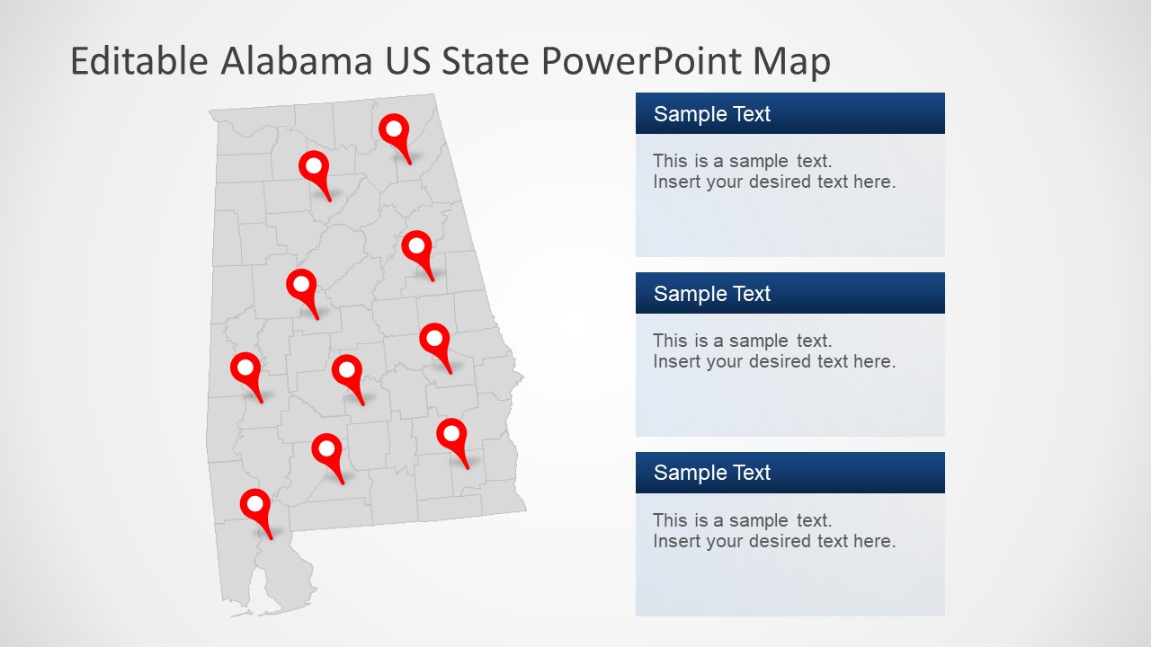 USA Gray Alabama Outline Map 