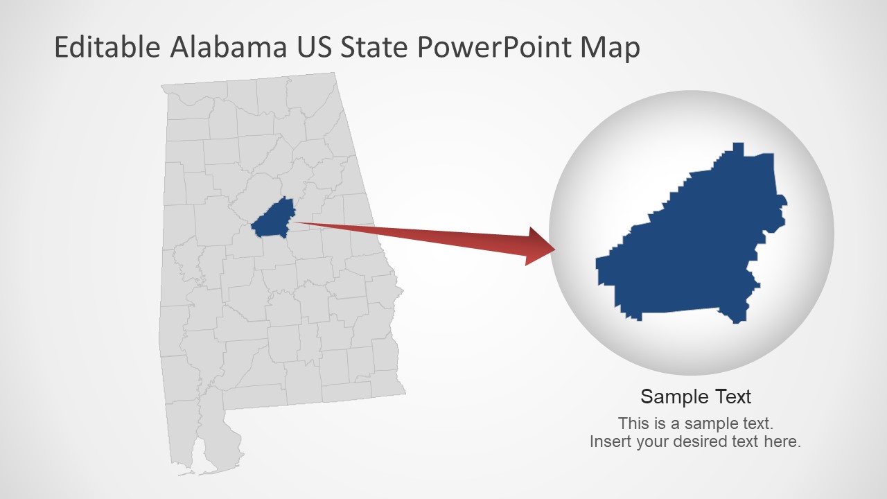 Highlight County in Alabama Map