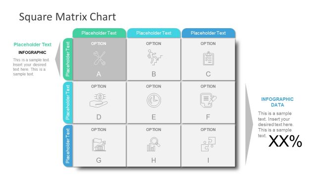 3X3 Matrix Chart Square PPT