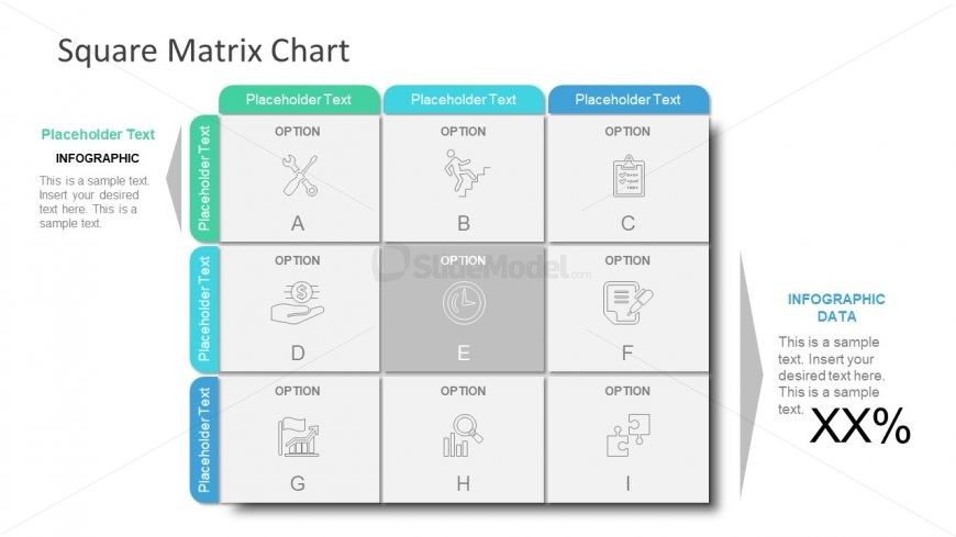 9 Cells Square Matrix Template