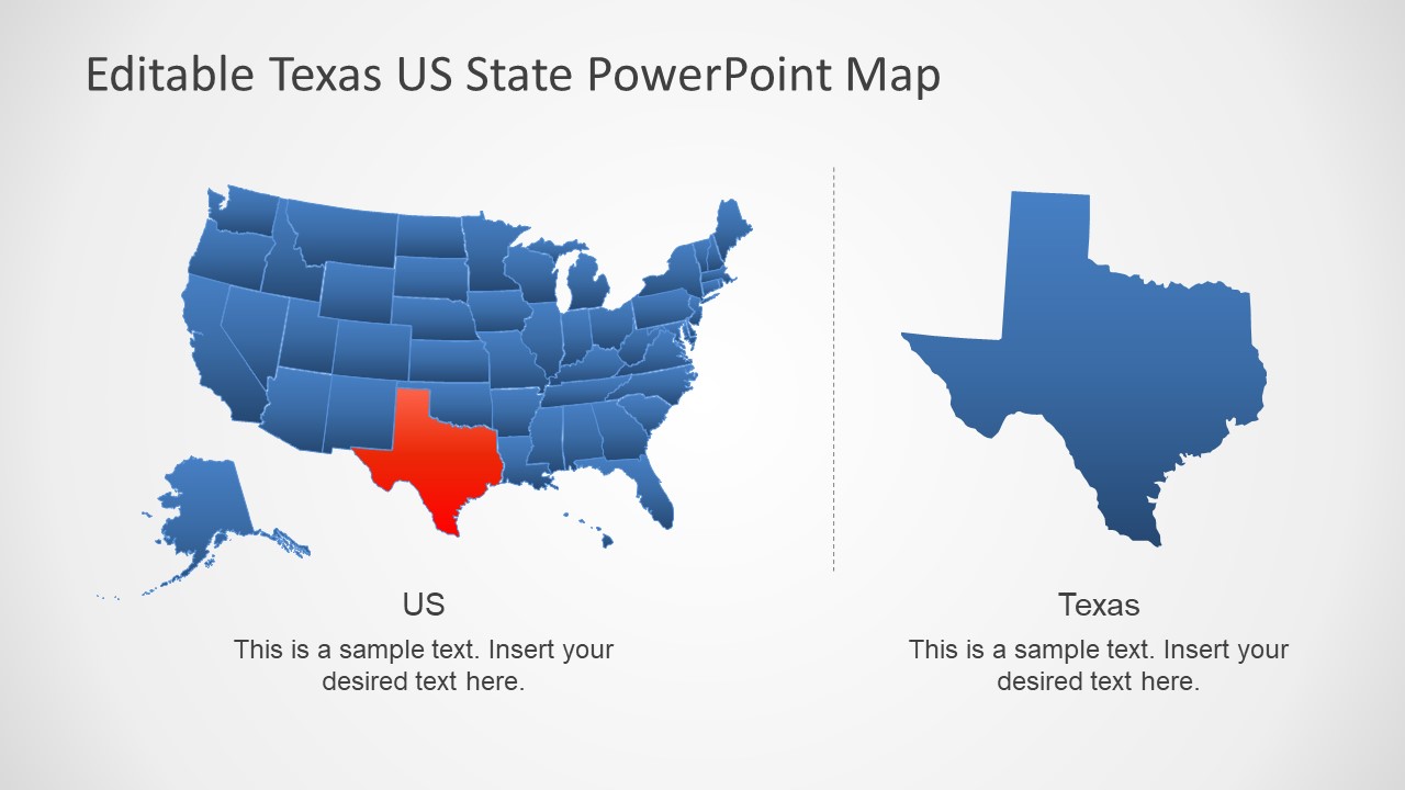 Texas US State PowerPoint Map SlideModel