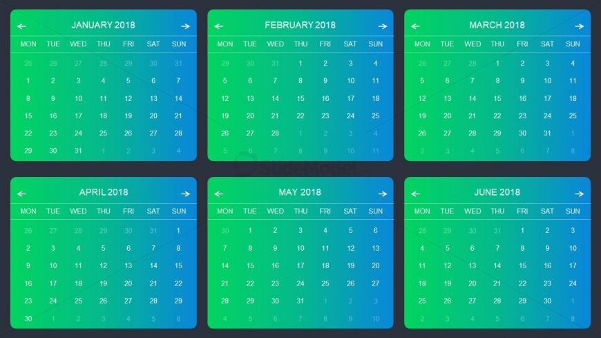Monthly Charts Template Green