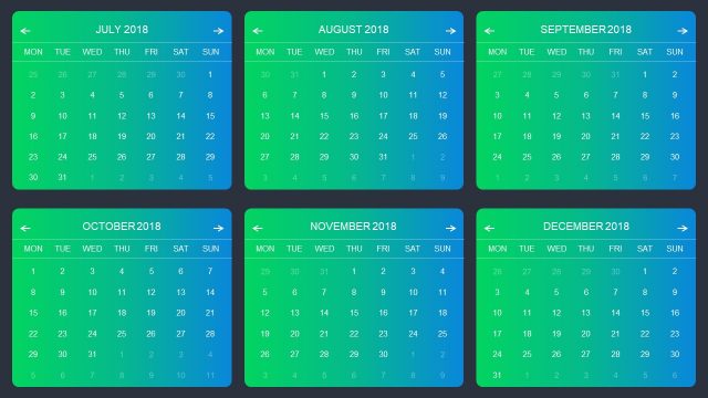 Editable Modern Metrics Calendar PPT