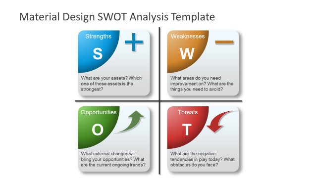 Material Design PowerPoint SWOT