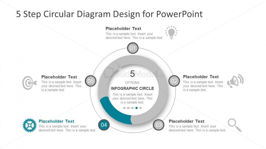 Slide of 5 Step Infographic Cycle
