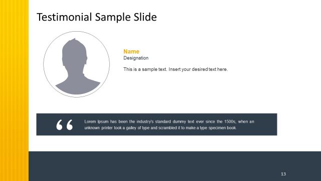 Testimonial PowerPoint Layout for Business