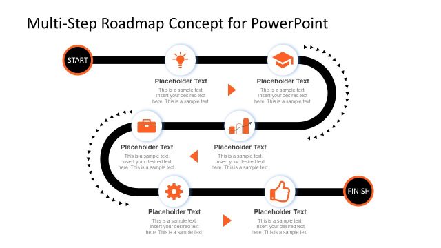 Multi-step Roadmap Journey Concept for PowerPoint