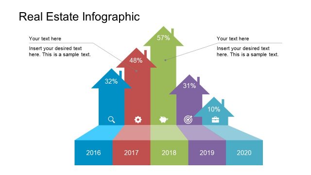 Bar Chart Infographic House Design PPT
