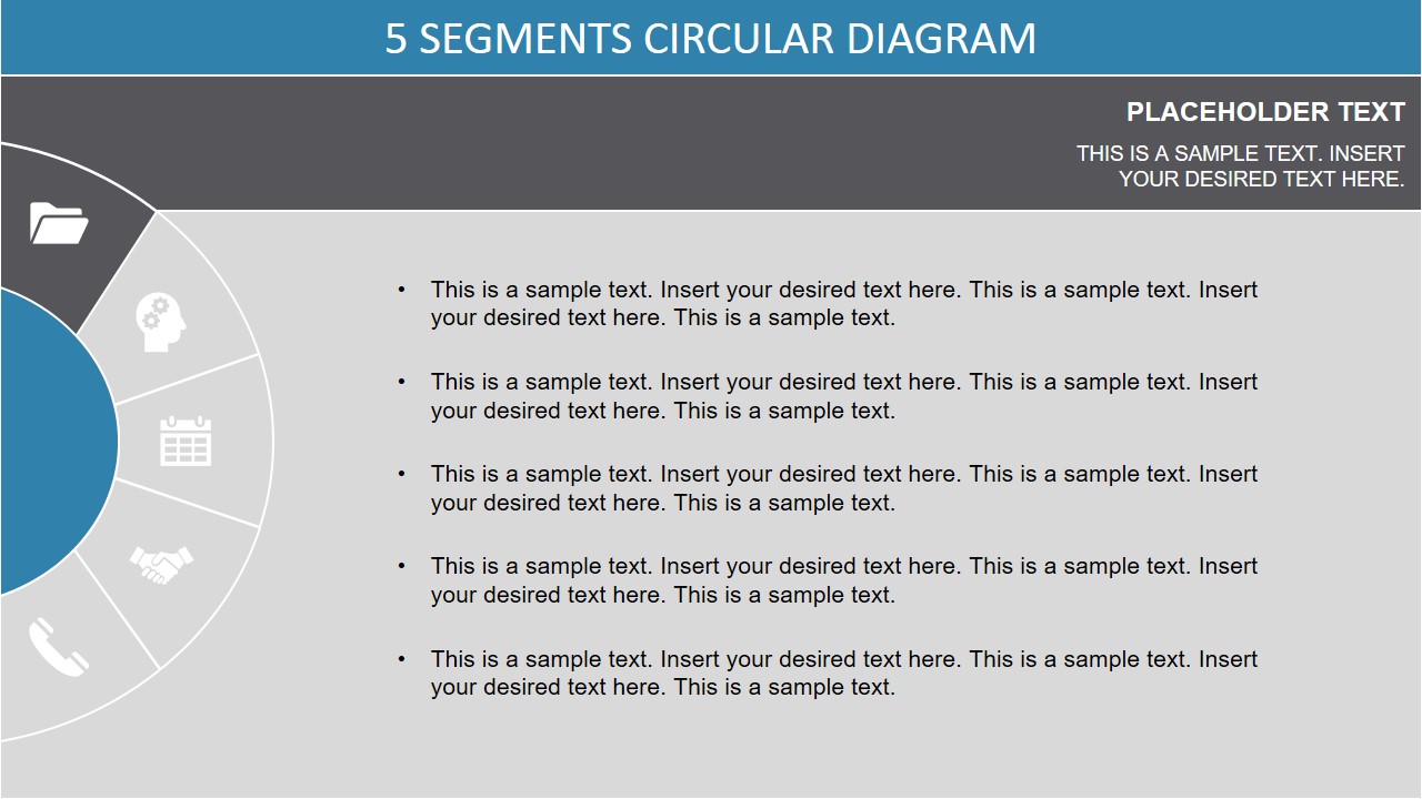 5 Stages Semi Circle PowerPoint Diagram SlideModel