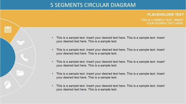 5 Stages PowerPoint Diagram Semi Circle
