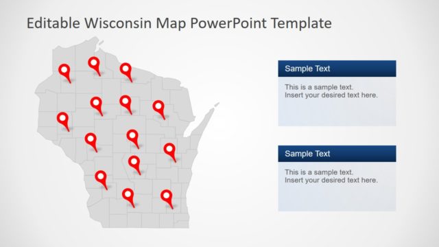 Gray Silhouette Wisconsin Map PPT