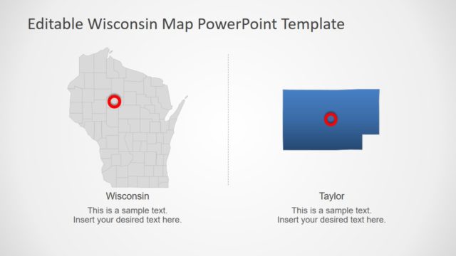 PowerPoint Map Template for Wisconsin