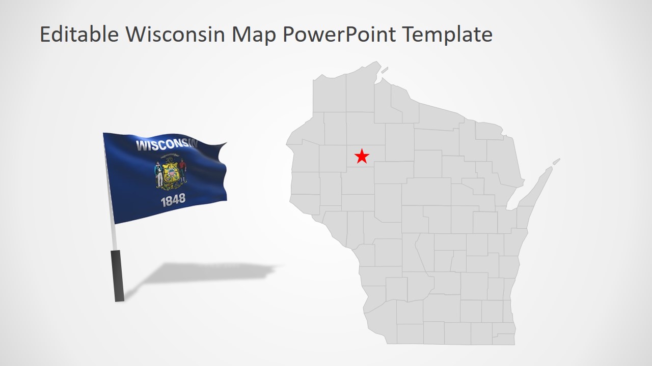 Slide of Editable Wisconsin Map