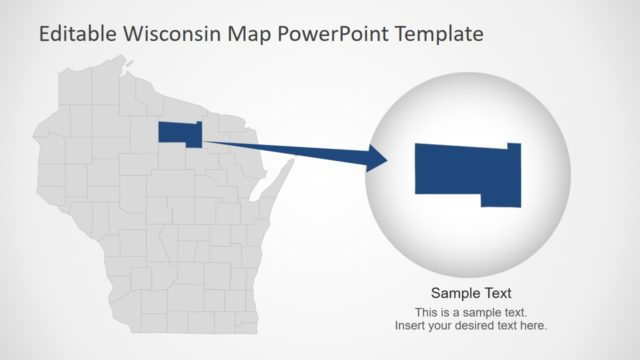 Zoom In Wisconsin PowerPoint Map