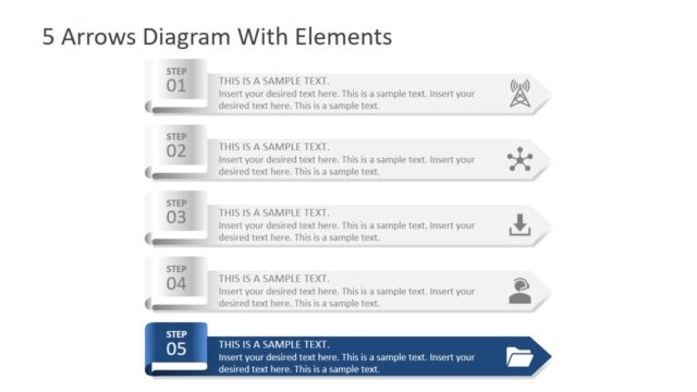 5 Arrows Colorful Slide