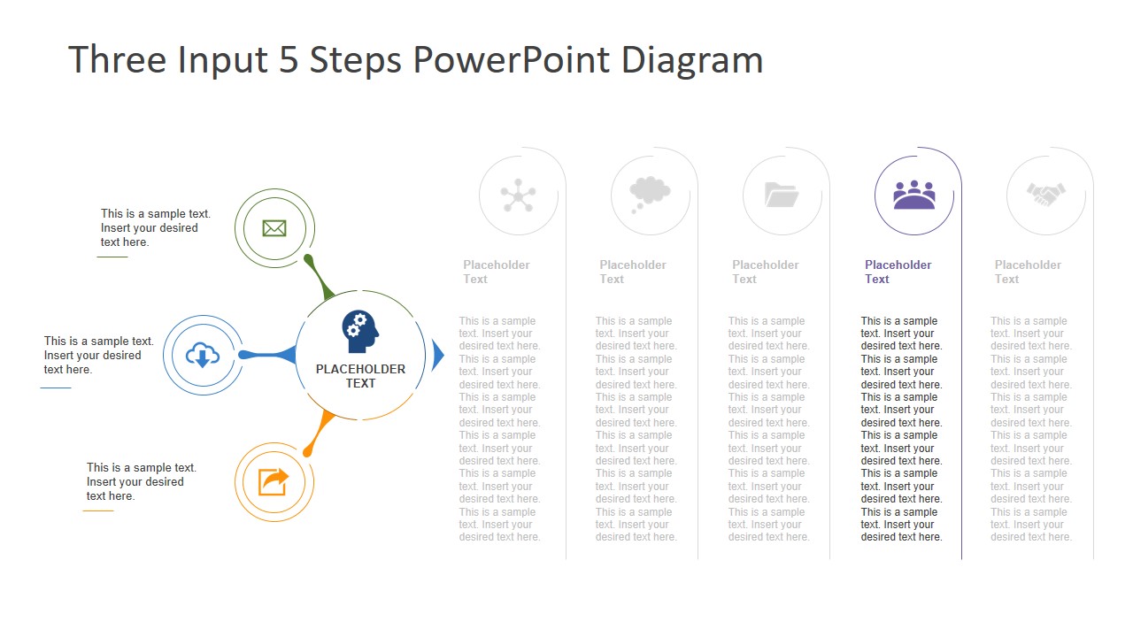 5 Outputs Diagram PowerPoint