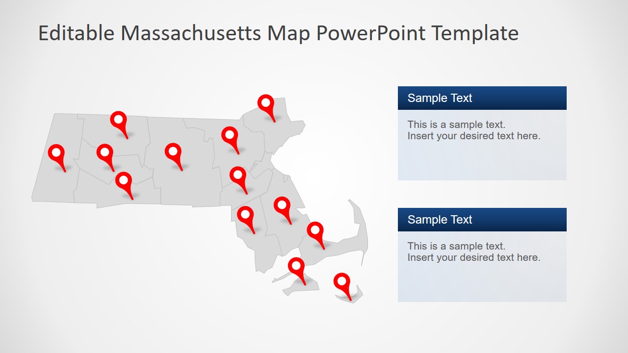PowerPoint Map of Massachusetts 