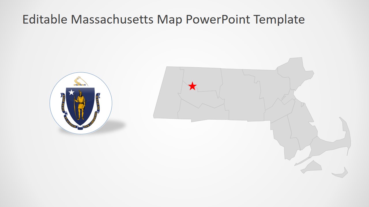 USA State Map of Massachusetts 