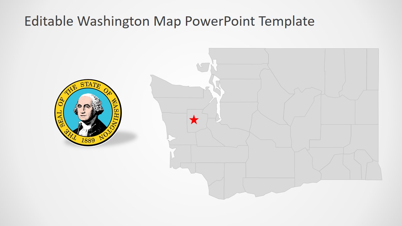 PowerPoint Map of Washington Template