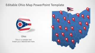 Flag of Ohio and Map