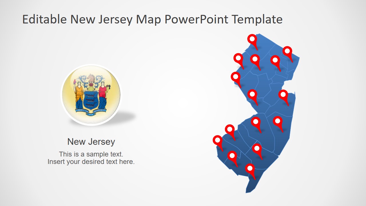 Editable New Jersey Map