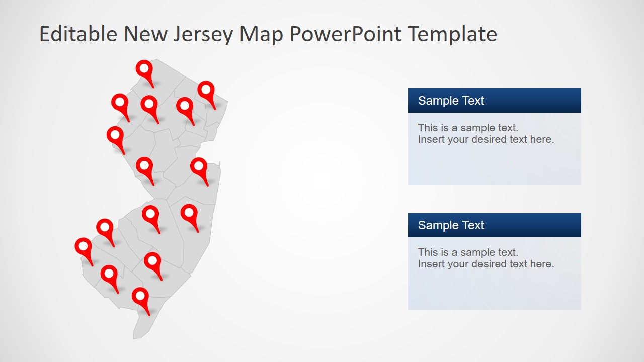 Editable Gray Map NJ