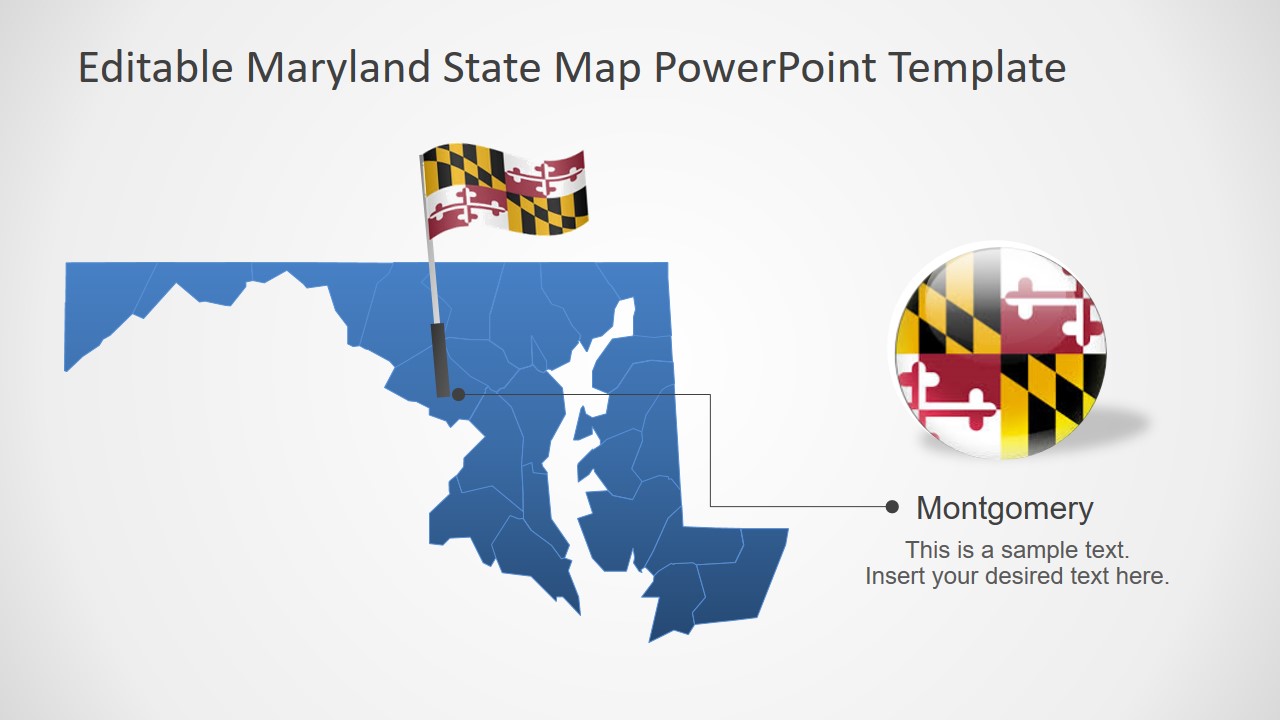 Flat PowerPoint Map for USA State