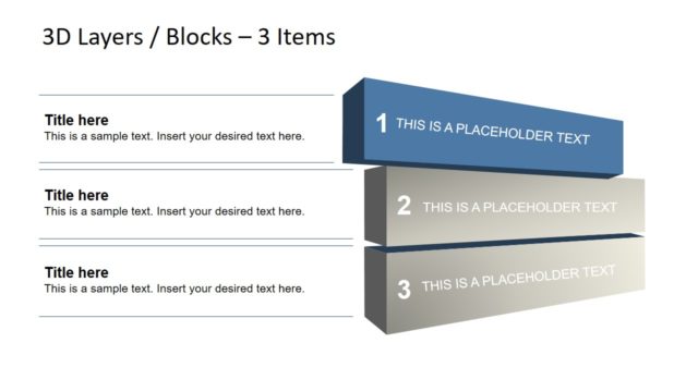 3D blocks for Layered Diagrams PPT