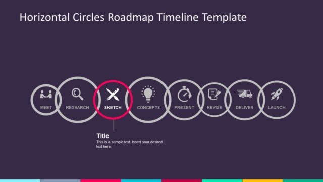 8 Steps Horizontal Timeline PowerPoint