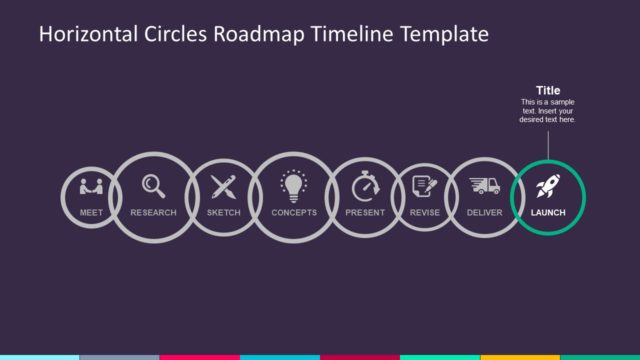 Circular Milestones Horizontal Timeline PPT