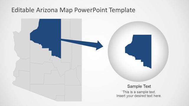 Zoom on Arizona Map PowerPoint