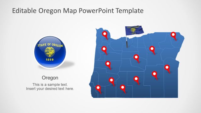 Oregon US State With Counties PowerPoint Map