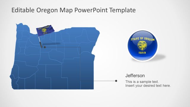 Silhouette Map of Oregon PowerPoint