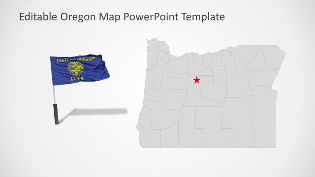 Flag and Map Template of Oregon