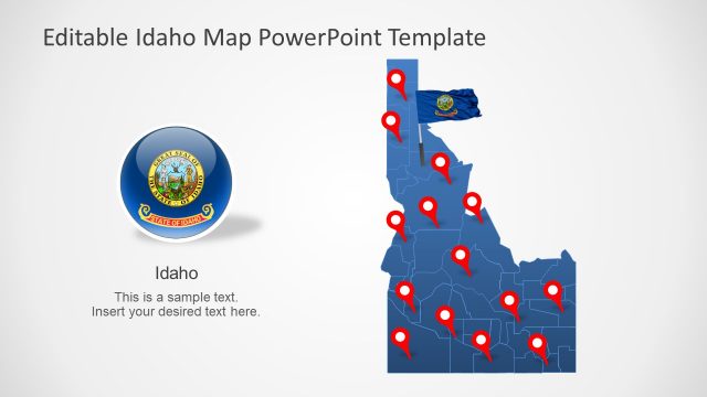 Idaho US State With Counties PowerPoint Map