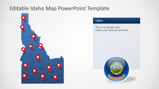 Location Pins and Map for Idaho
