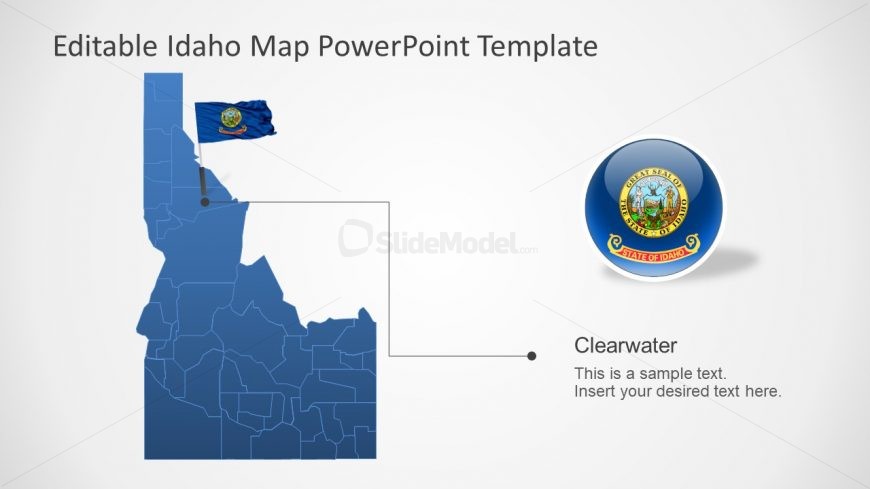 Template of Idaho Silhouette Map
