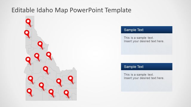 Gray Silhouette Map Idaho PowerPoint
