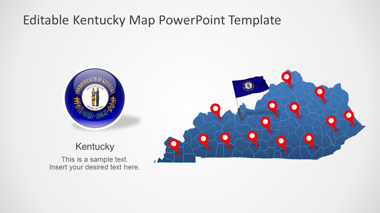 Slide of Flag and Map Kentucky 
