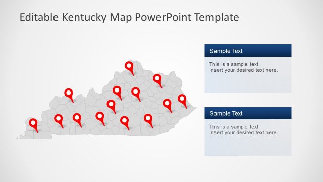 Gray Kentucky US Map Template