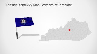 Flag and Map of Kentucky 