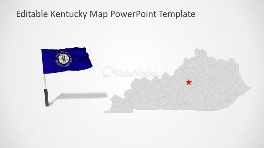 Flag and Map of Kentucky 