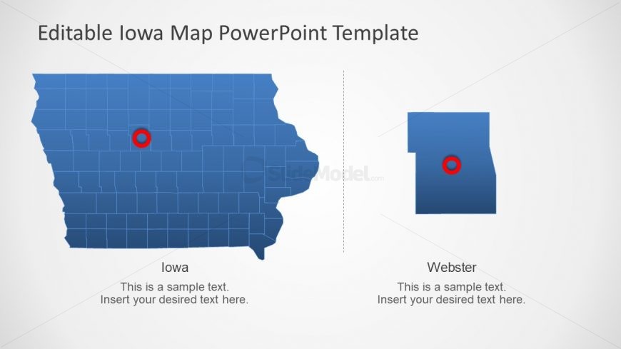 America State Iowa Map